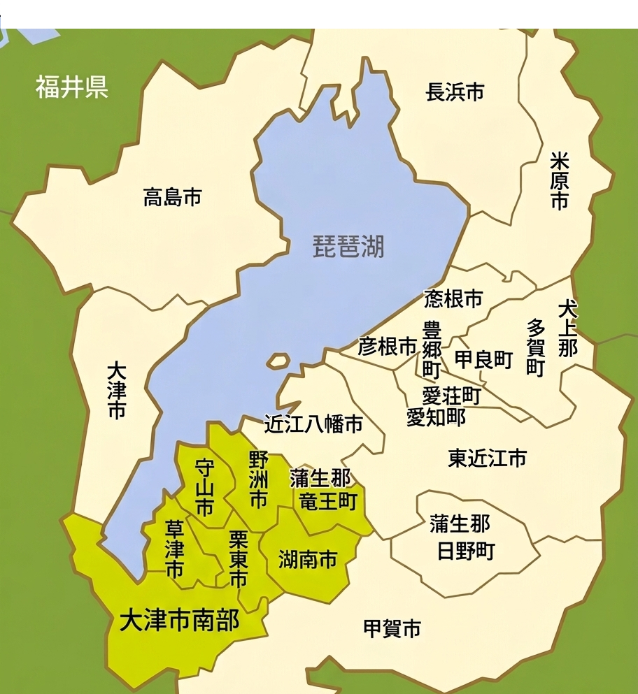 サービス対応エリアマップ（滋賀県南部）